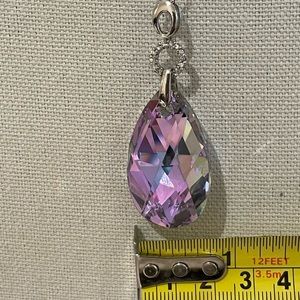Sterling silver purple crystal pendant